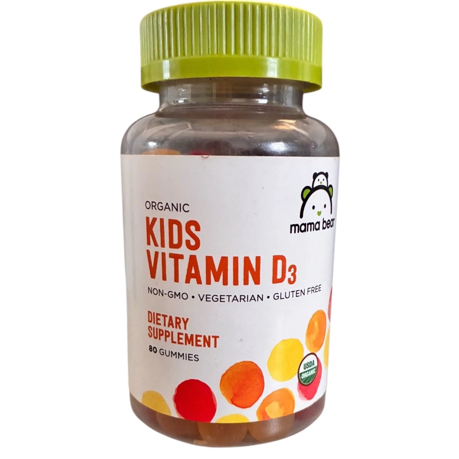 1000 IU 25 Mcg Mama Bear Organic Kids Vitamin D3 per Serving 80 Gummies