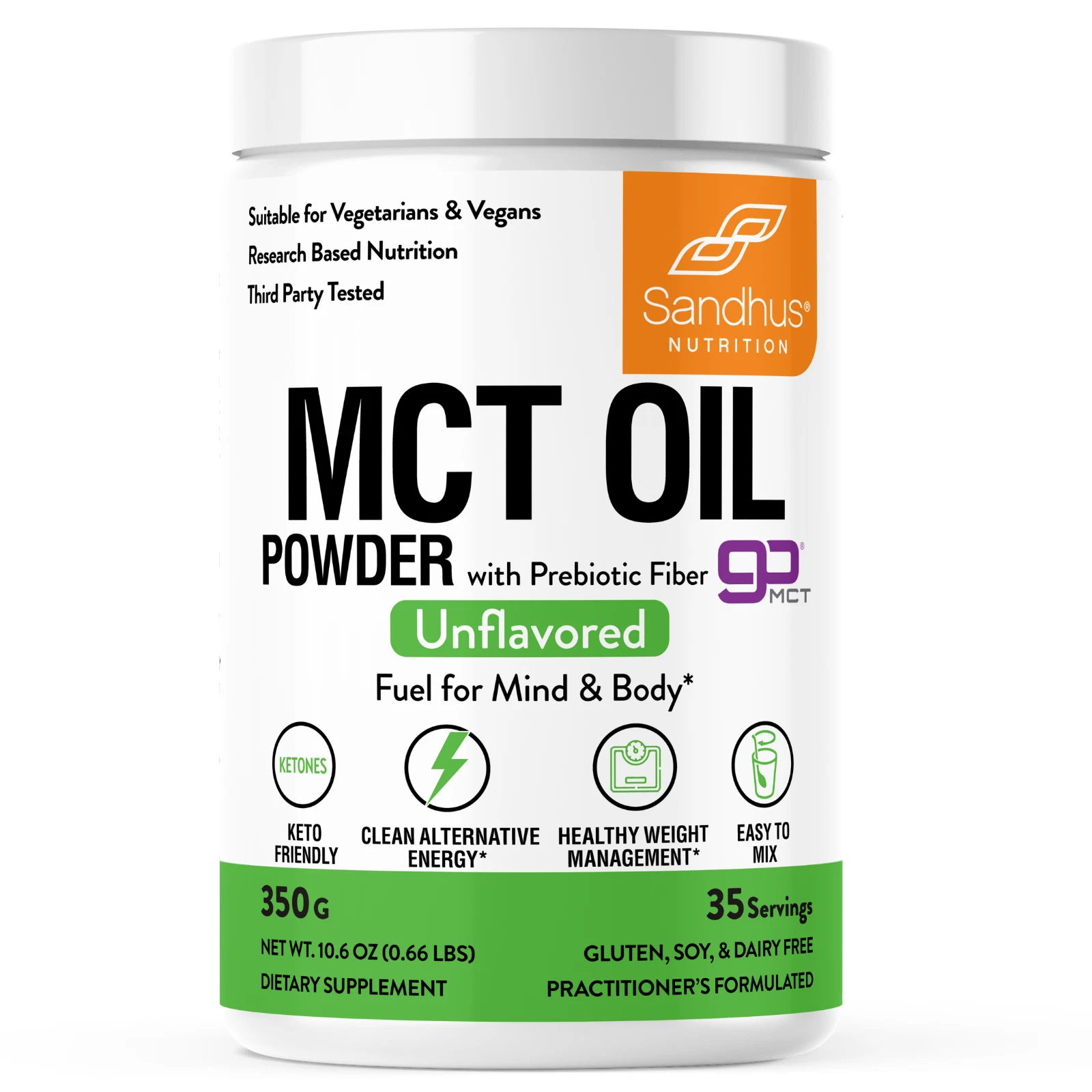 Sandhu’s MCT Oil Organic Powder from 100% Pure Coconut Oil, Tea & Coffee Creamer
