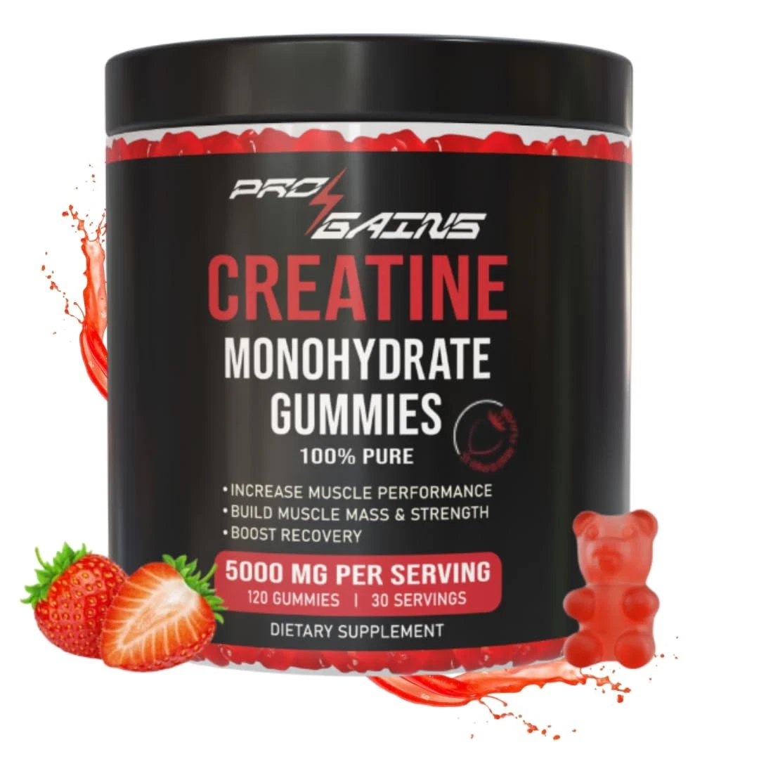 Creatine Monohydrate Gummies - 120 Gummies / 30 Servings | Strawberry Flavor ...