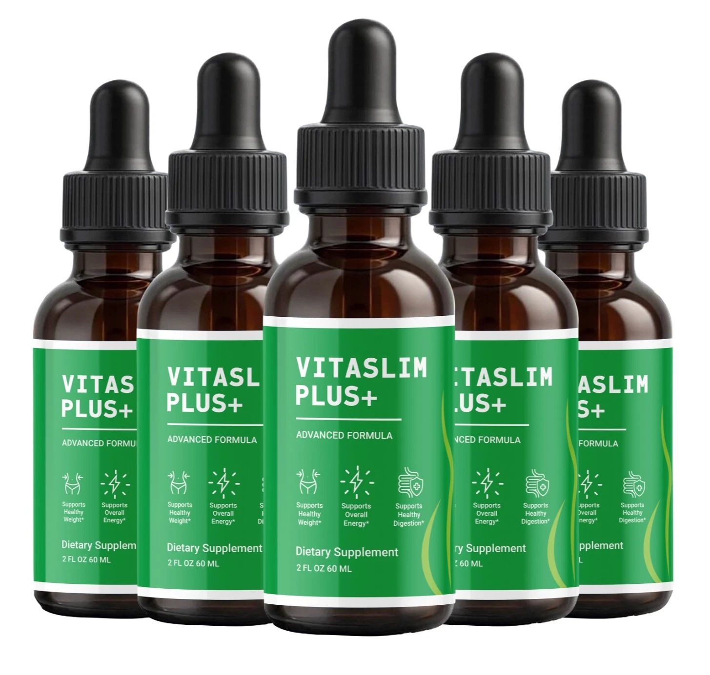 (5 pack) VitaSlim Plus Weight Loss Drops, Advanced Vita Slim Fat Burning Formula