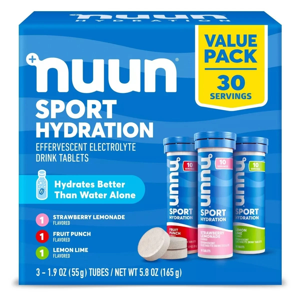 nuun Hydration Sport Drink Dissolving Vegan Tablets - Variety Pack - 30ct