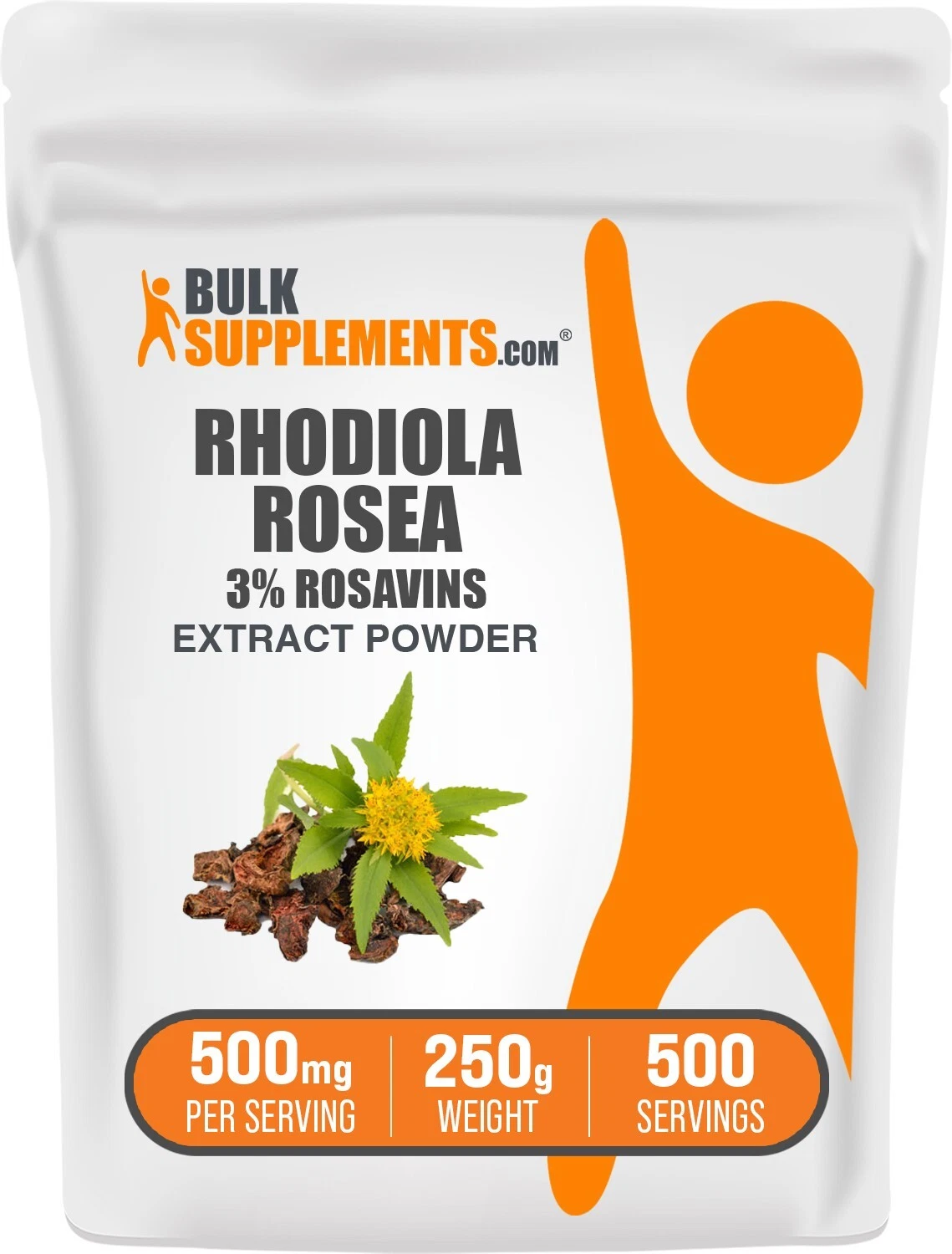 BulkSupplements Rhodiola Rosea Extract - 3% Rosavin - 500mg per Serving