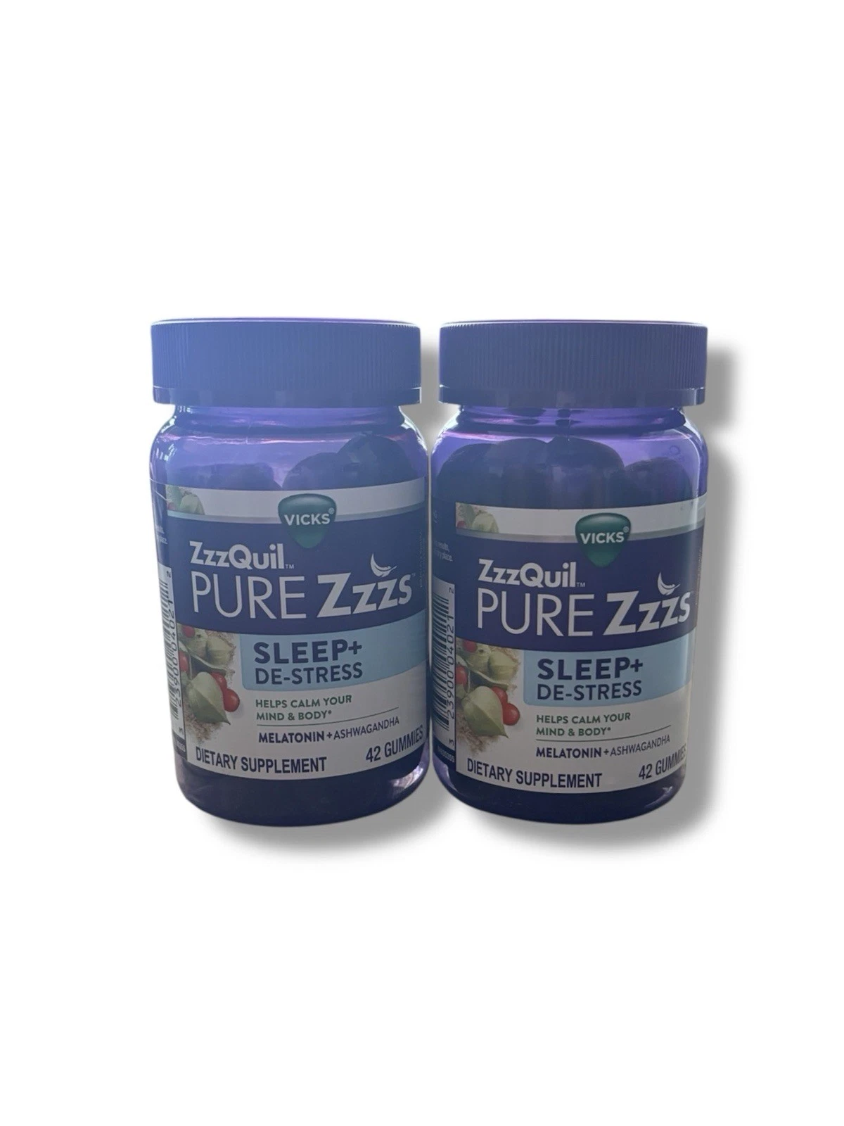 2x ZzzQuil Pure Zzzs De-Stress & Sleep Support 42 Gummies 84 Total Exp 05/2026