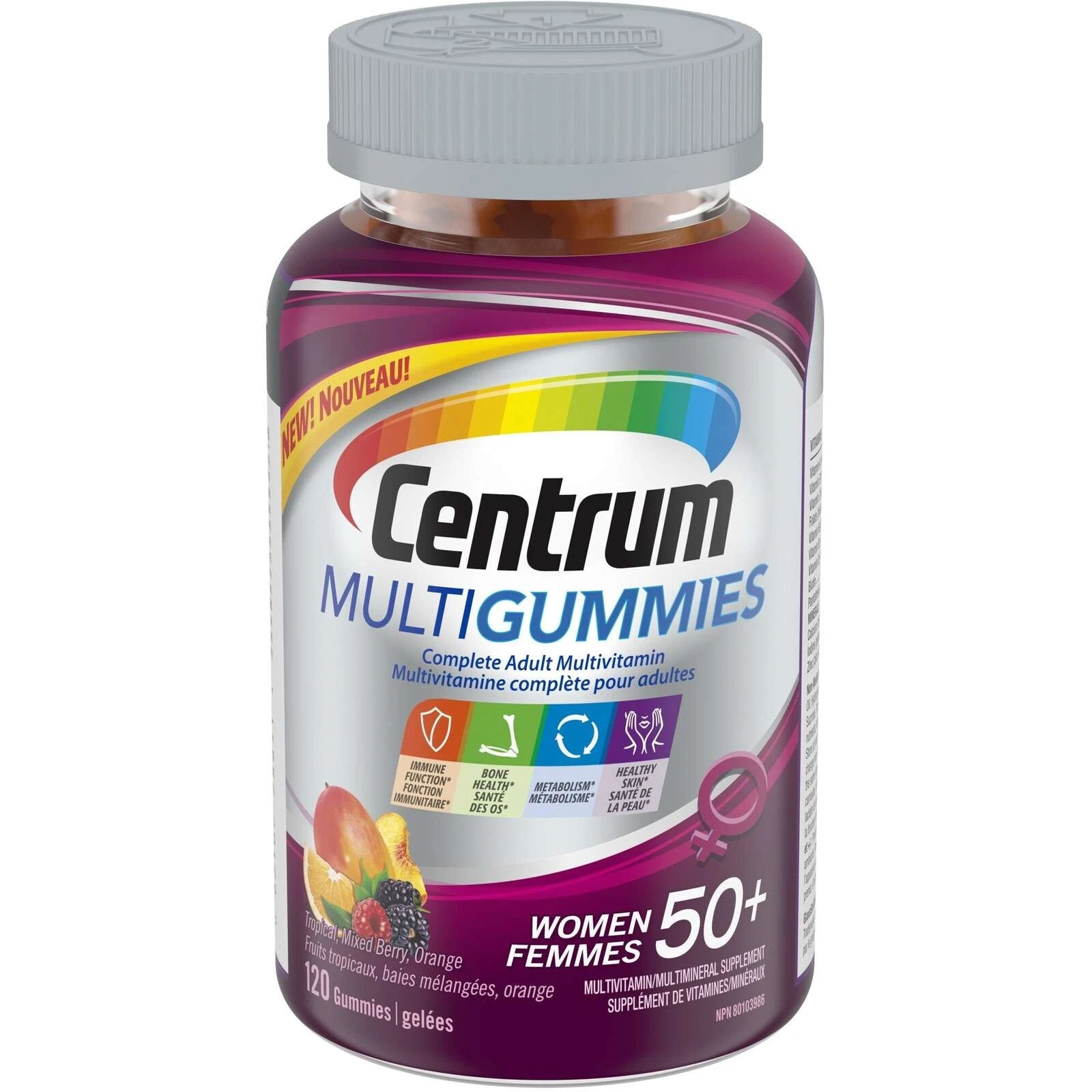 Centrum MultiGummies Women 50+ Multivitamin Multimineral Mixed Berry 120 pcs NEW