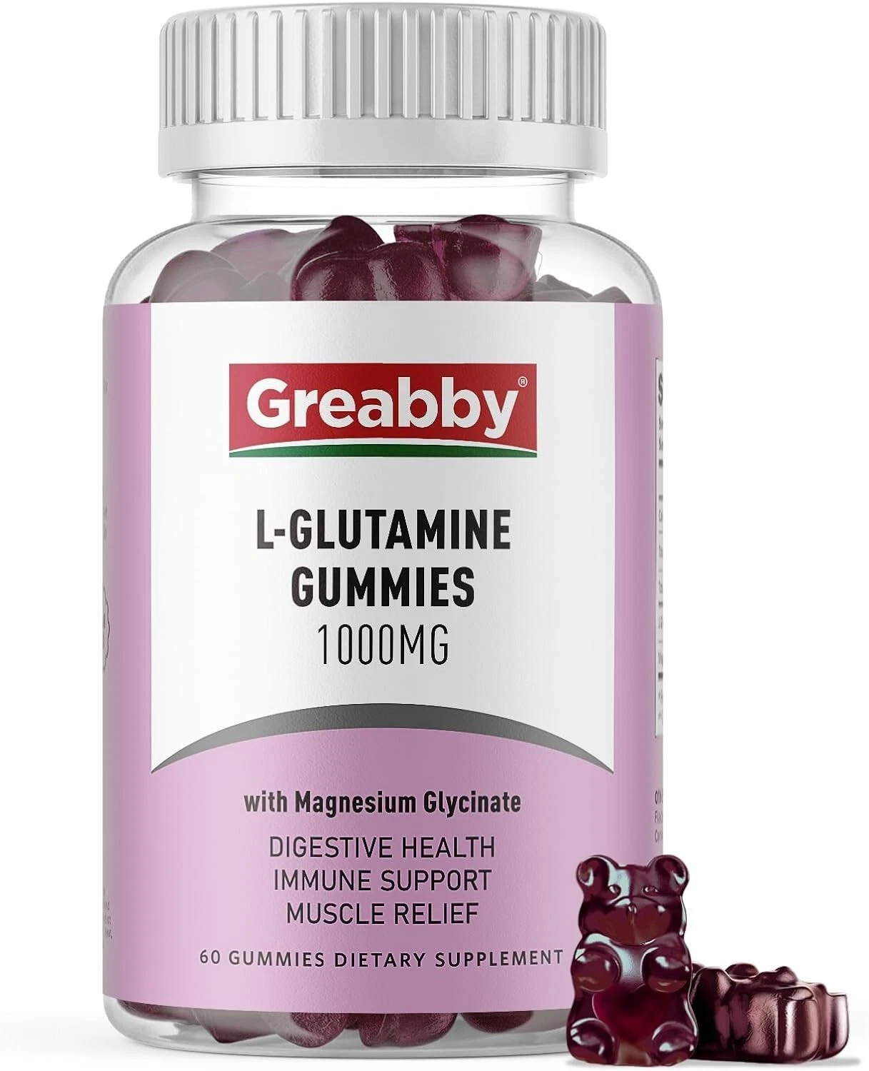 Gomitas L Glutamina 1000Mg, Alivio Muscular y Apoyo Inmunológico Suplemento de Aminoácidos
