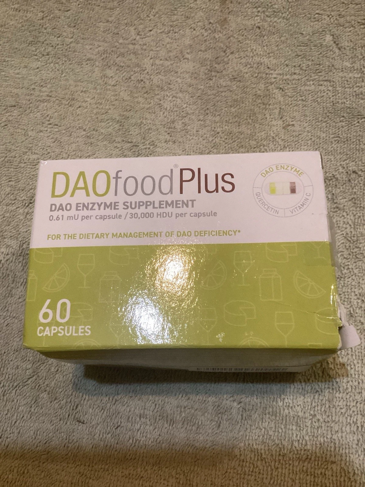 New Daofood Plus 60 Caps.Diamine Oxidase DAO. Dao Deficiency. 9/2026
