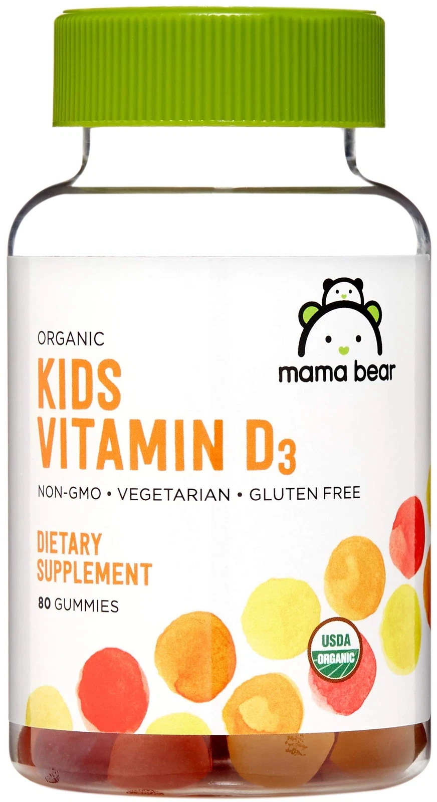 Amazon Brand - Mama Bear Organic Kids Vitamin D3 25 mcg 1000 IU Gummies per s...