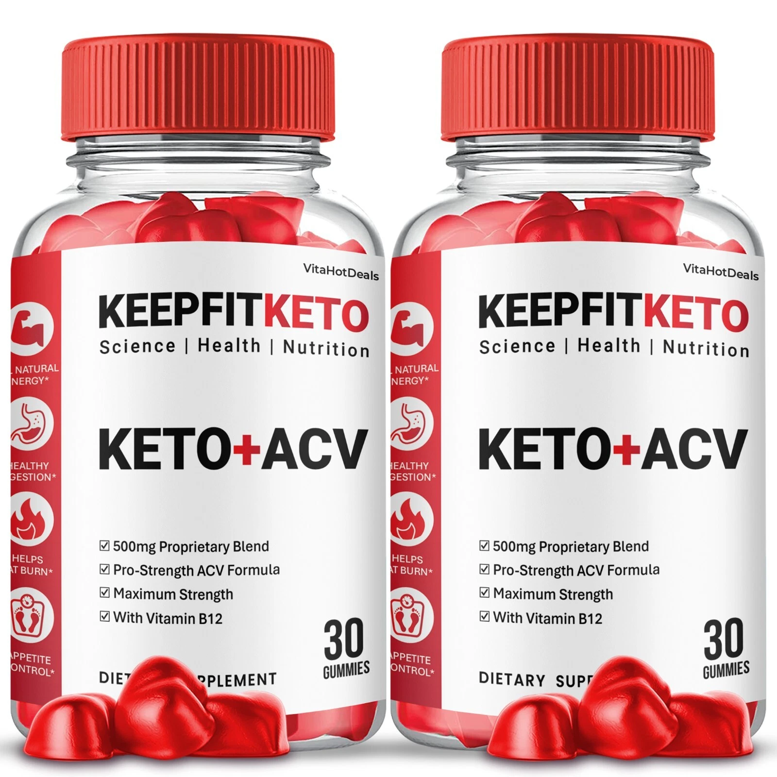 Keep Fit Keto ACV Gummies, Max Strength Supplement, KeepFit Gummies (2 Pack)