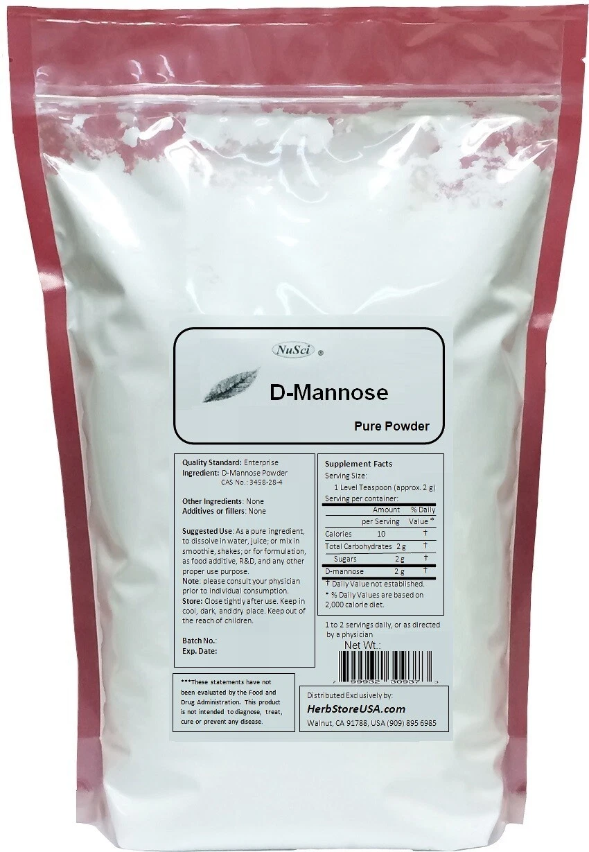 NuSci 1000g (2.2 lb) D-Mannose Powder Pure UTI Healthy Urinary Tract