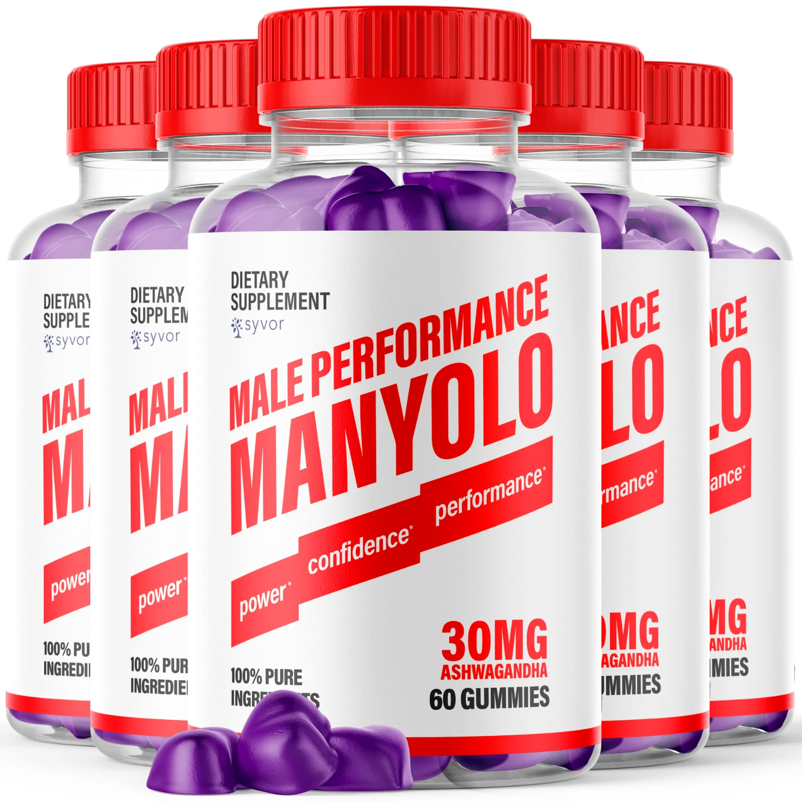 (5 Pack) Manyolo Gummies For Men Advanced Performance Supplement 300 Gummies