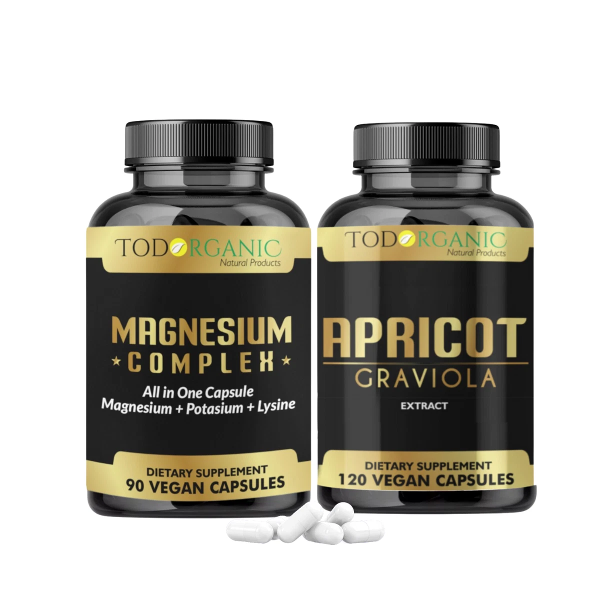 Magnesium Complex (90 Caps) + Apricot Graviola (120 Caps) | Vegan Health Support