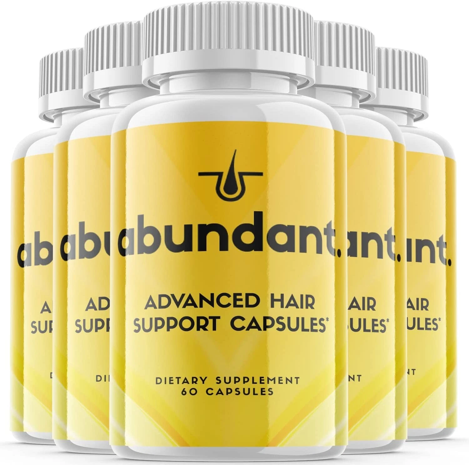 5 Pack - Abundant Supplement Pills, Support Healthy Hair Growth - 300 Capsules