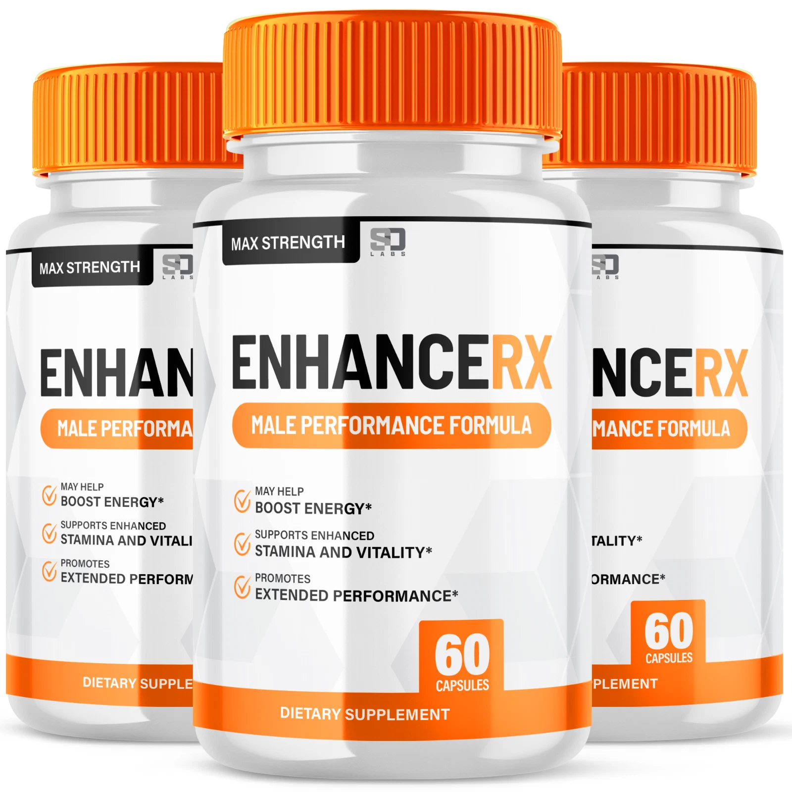 (3 Pack) Enhance RX Men Pills, Maximize Energy, Vitality & Stamina 180 Capsules