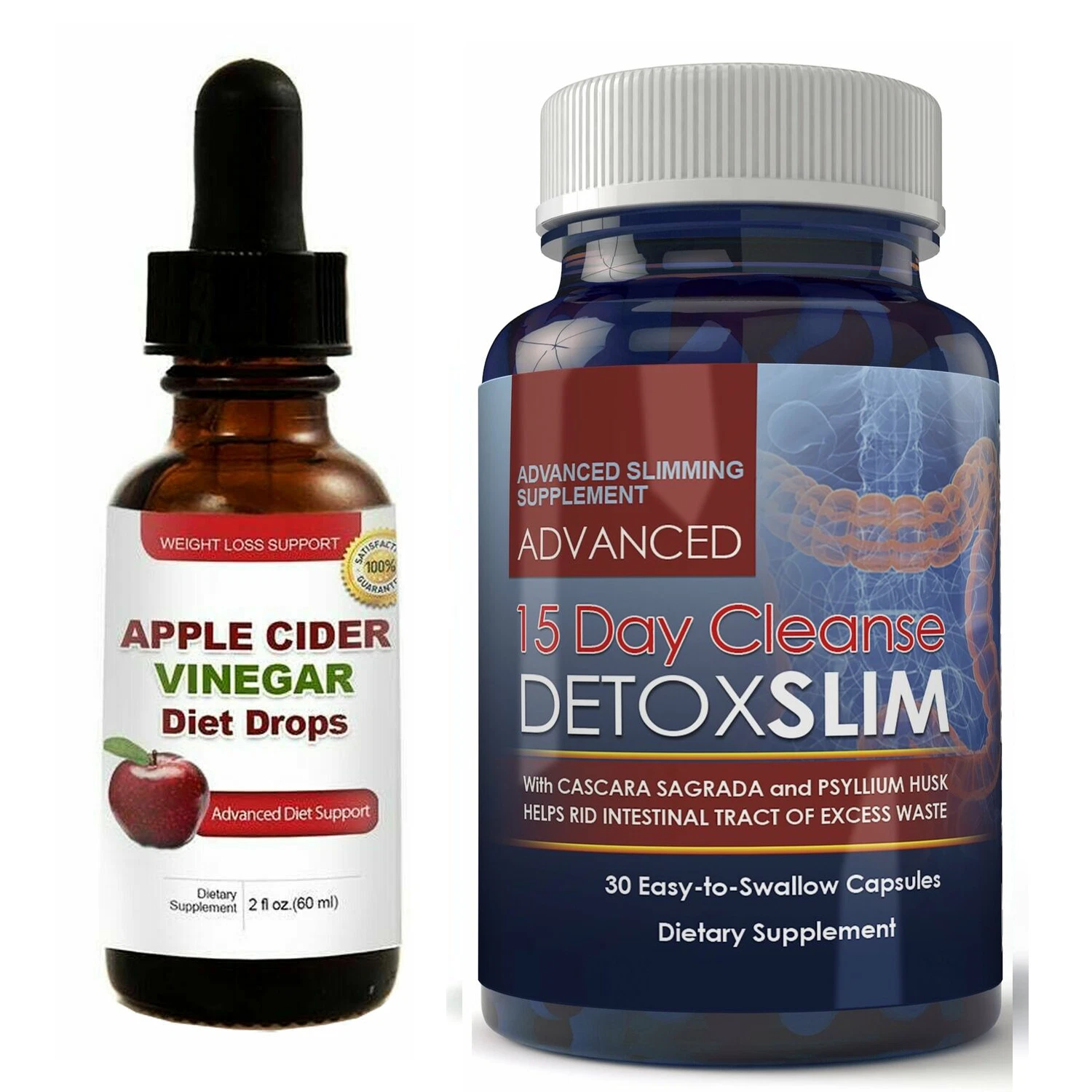 Apple Cider Vinegar Weight Loss Diet Drops 15 Day Colon Detox Cleanse Supplement