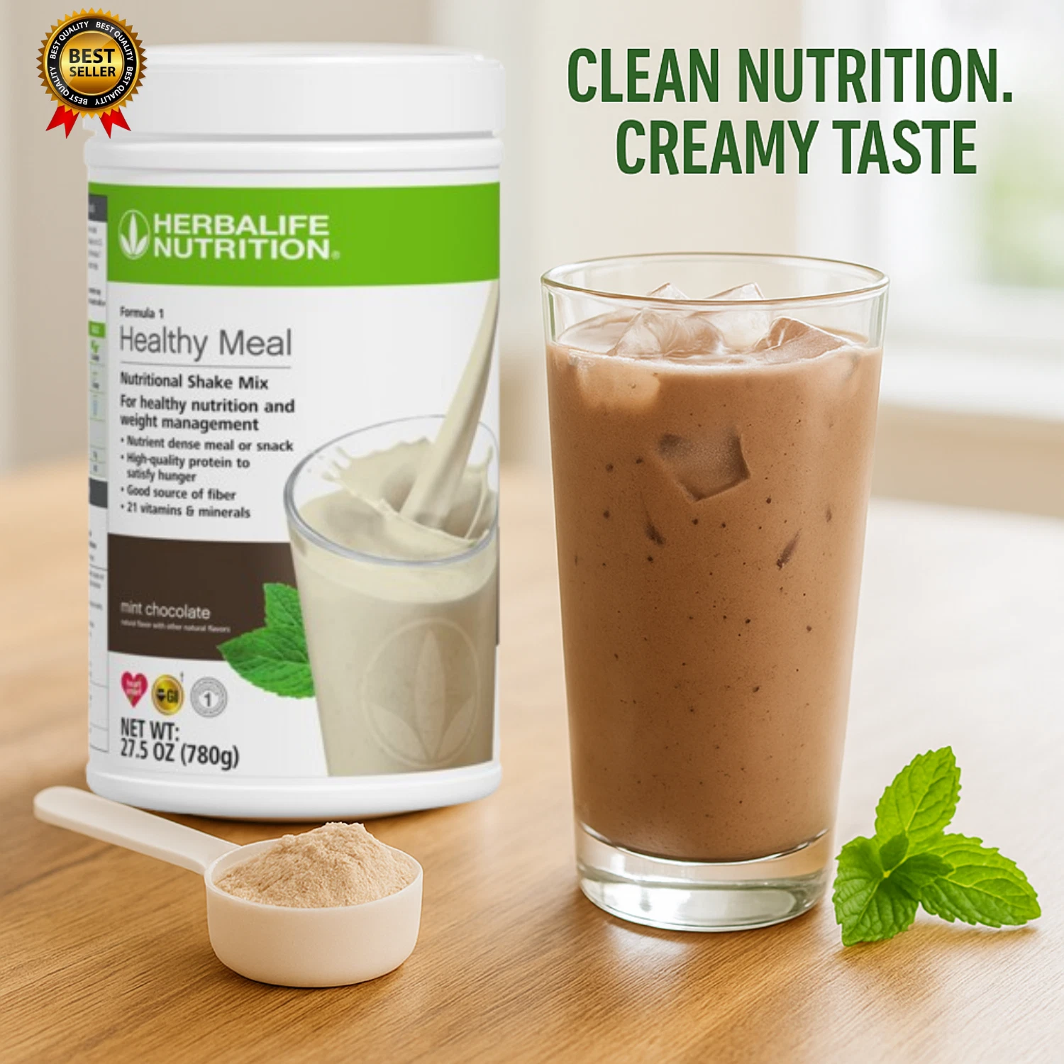 Mint Chocolate Replacement Meal Shake 780g High Protein, 21 Vitamins