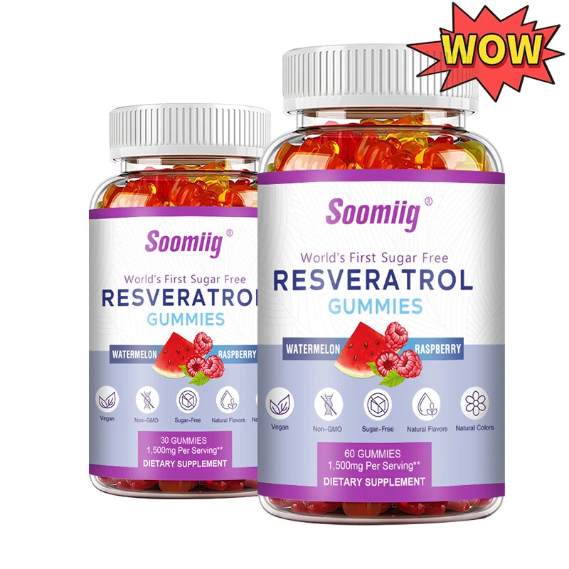 Resveratrol Gummies- Heart Health & Anti-Aging Antioxidant Supplement 30/60ct