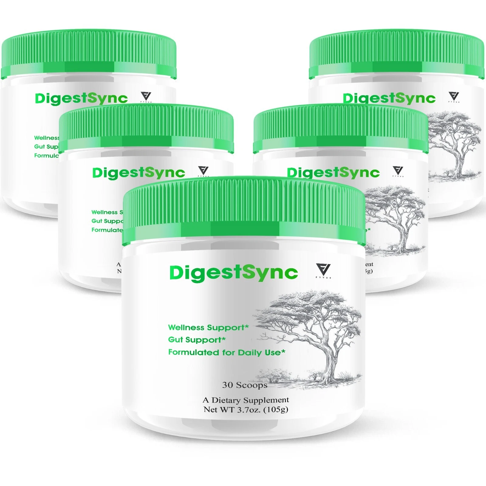 (5 Pack) DigestSync Health Powder, Digest Sync Advanced Cleanse (18.5oz / 525g)