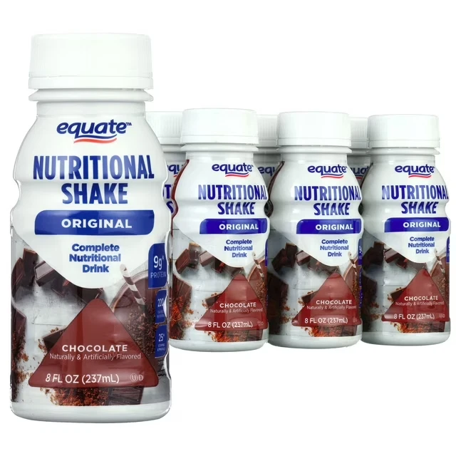 Equate Original Nutritional Shake, Chocolate, 8 fl oz, 6 Count