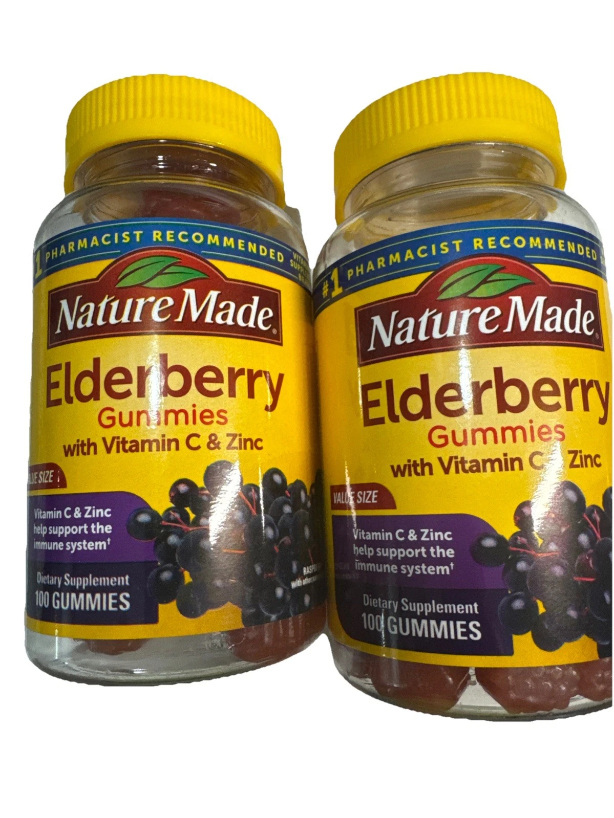 100 gomitas Nature Made Saúco con Vitamina C y Zinc cada una paquete de 2 200 gomitas