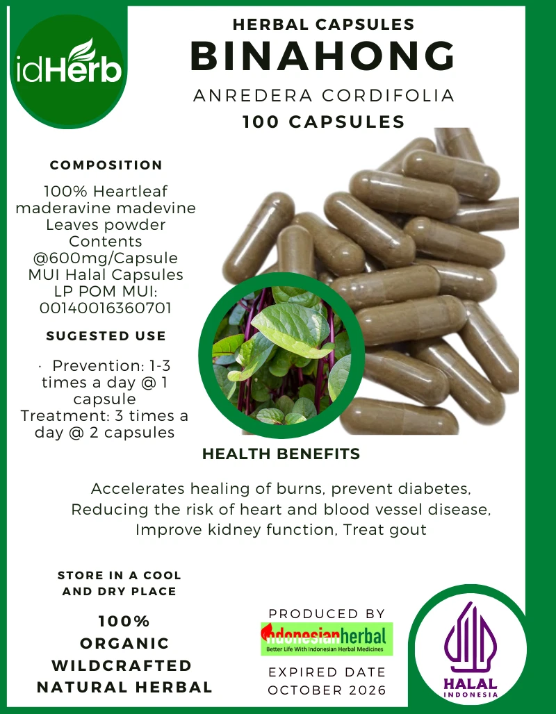 [idHerb] 100-1000 CAPSULES BINAHONG Anredera Cordifolia NATURAL HERBAL