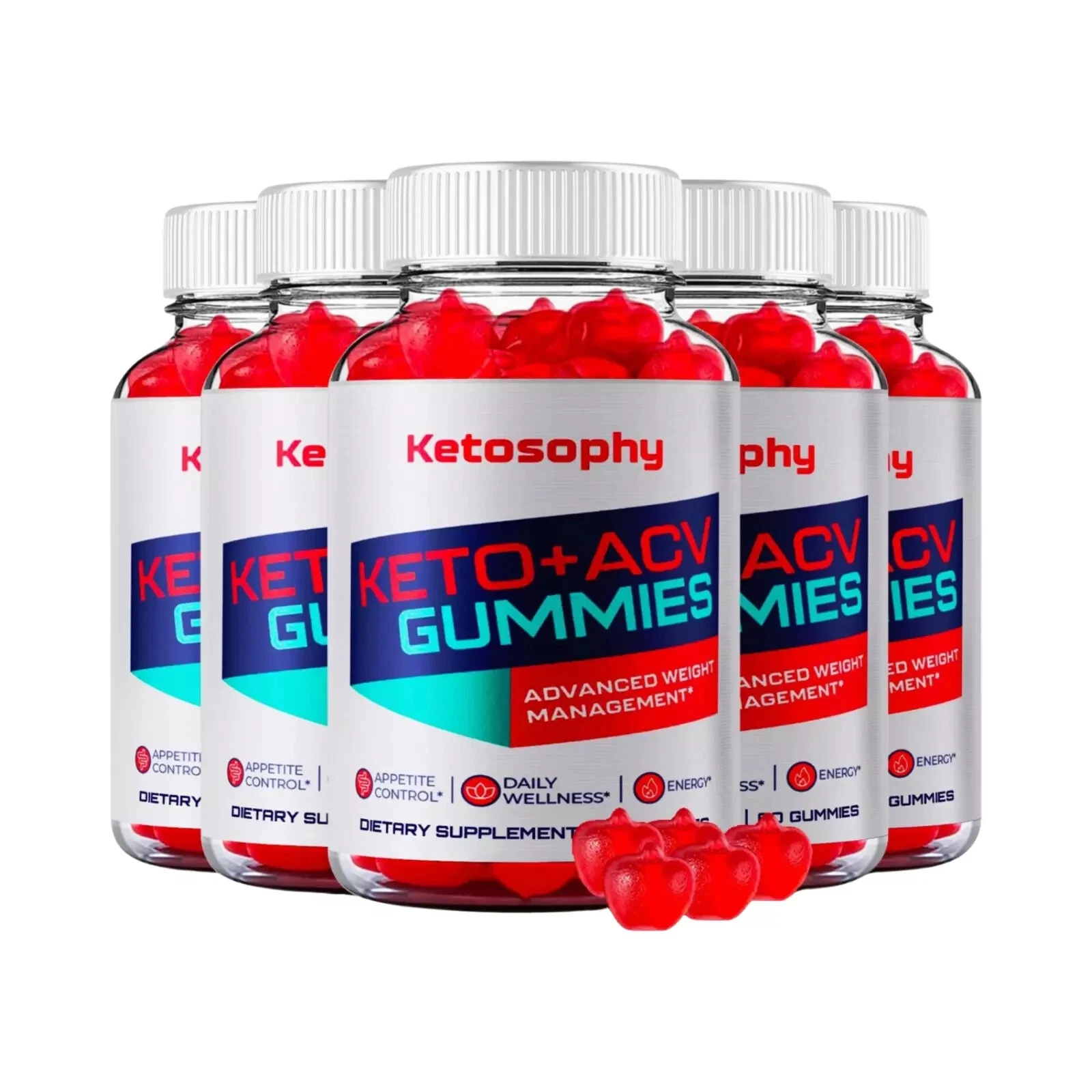 5-Pack Ketosophy Keto ACV Gummies, Ketosophy Gummies Weight Loss -300 Gummies