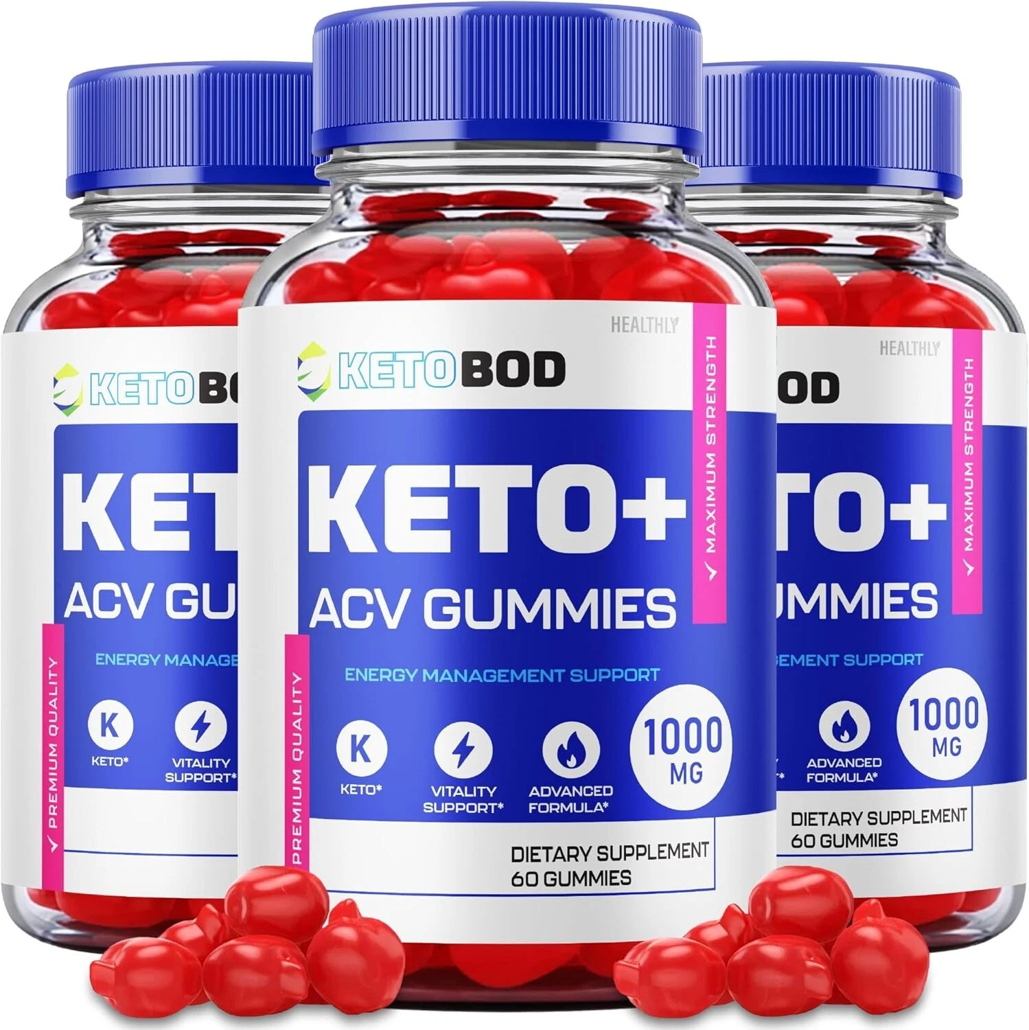 Ketobod Keto ACV Gummies Vitality Support Dietary Supplement (180 Gummy) 3-Pack