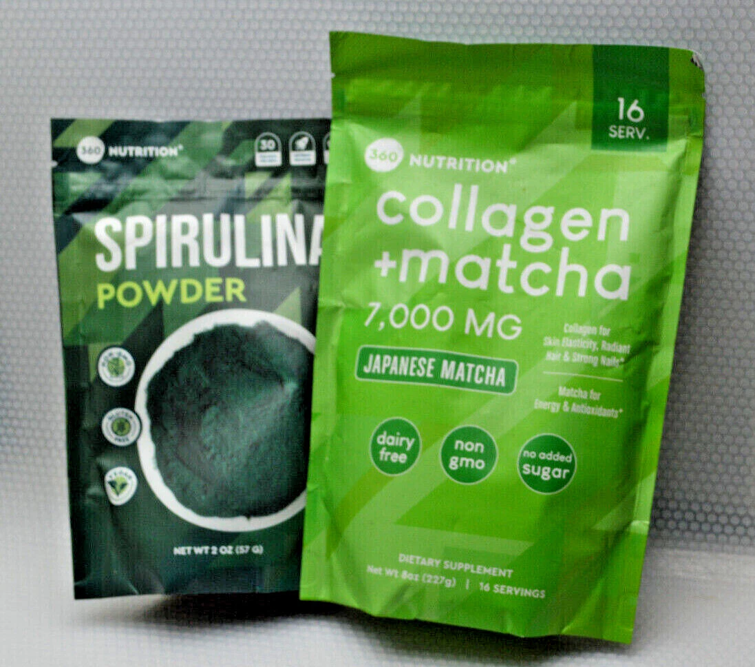360 Nutrition Pure Collagen + Matcha, Spirulina Choose