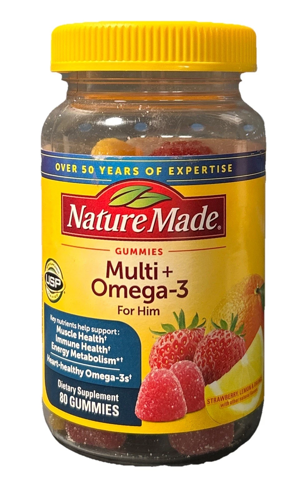 Nature Made Men's Multivitamin + Omega-3 Gummies, 84 Gummies Exp 5/2026
