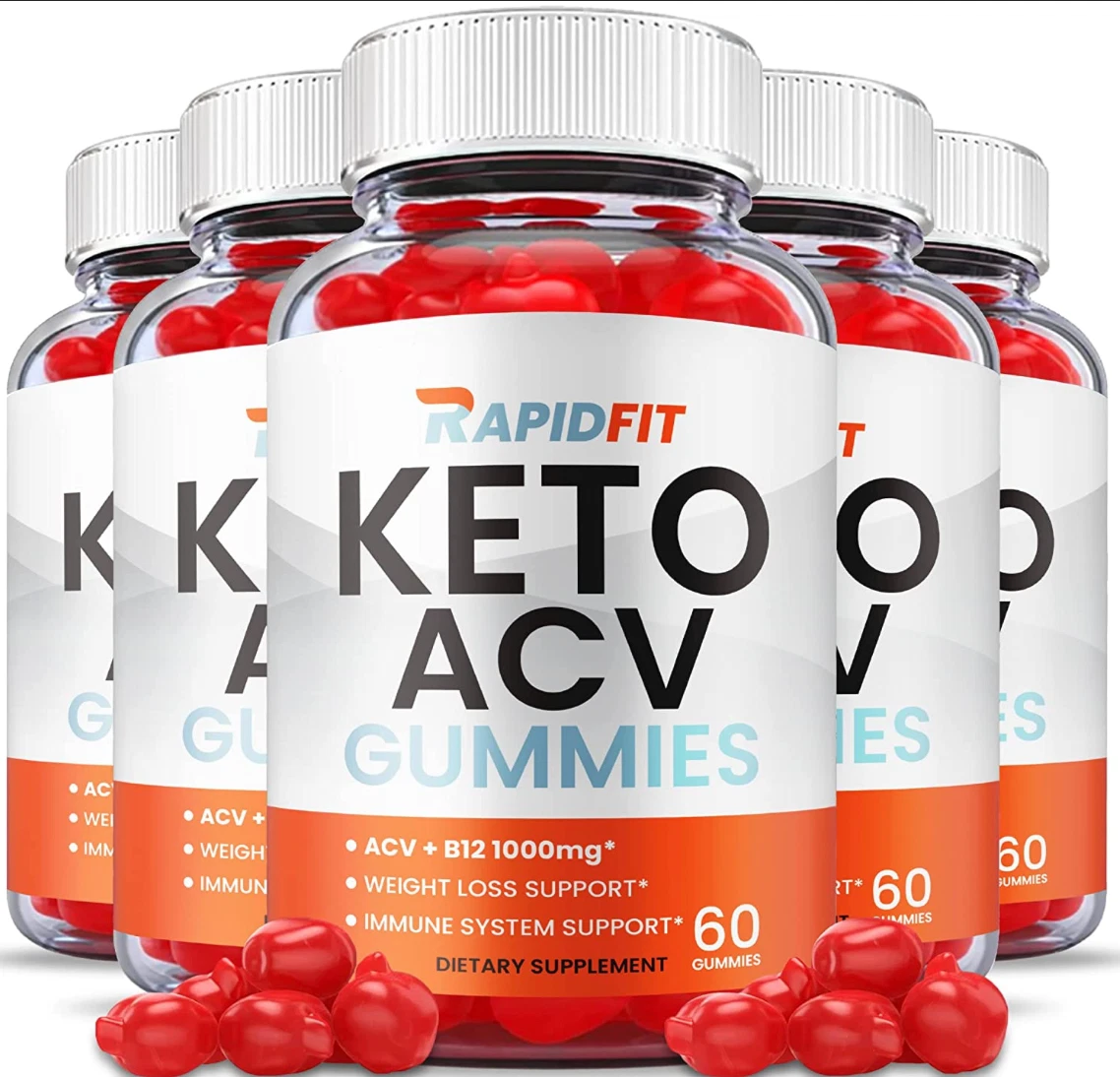 (5 BOTTLES) OFFICIAL* Rapid Fit Keto ACV Gummies: Weight Loss Supplement