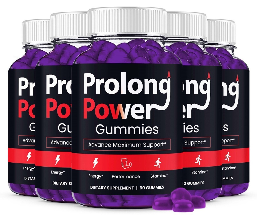 Prolong Power Gummies for Men, Max Strength Male Performance Formula (5 Pack)