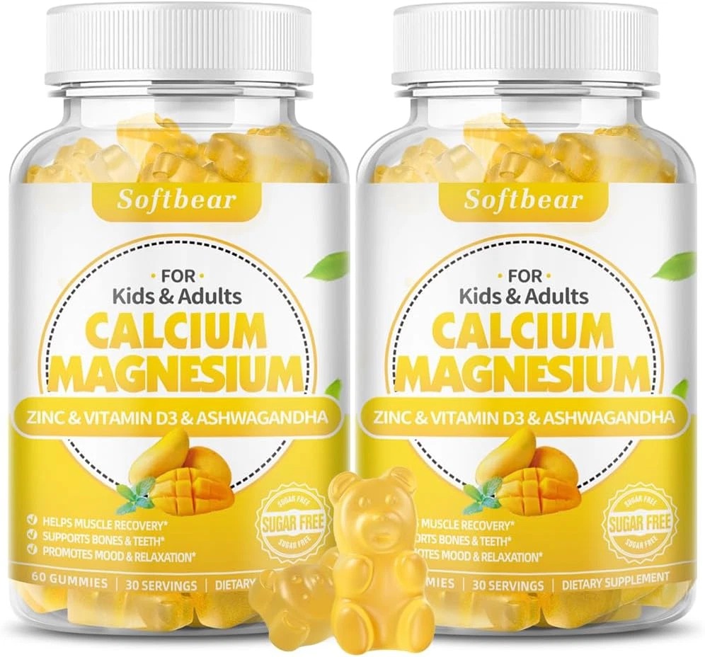 Calcium Magnesium Zinc Gummies for Women, Calcium Magnesium Supplement High A...