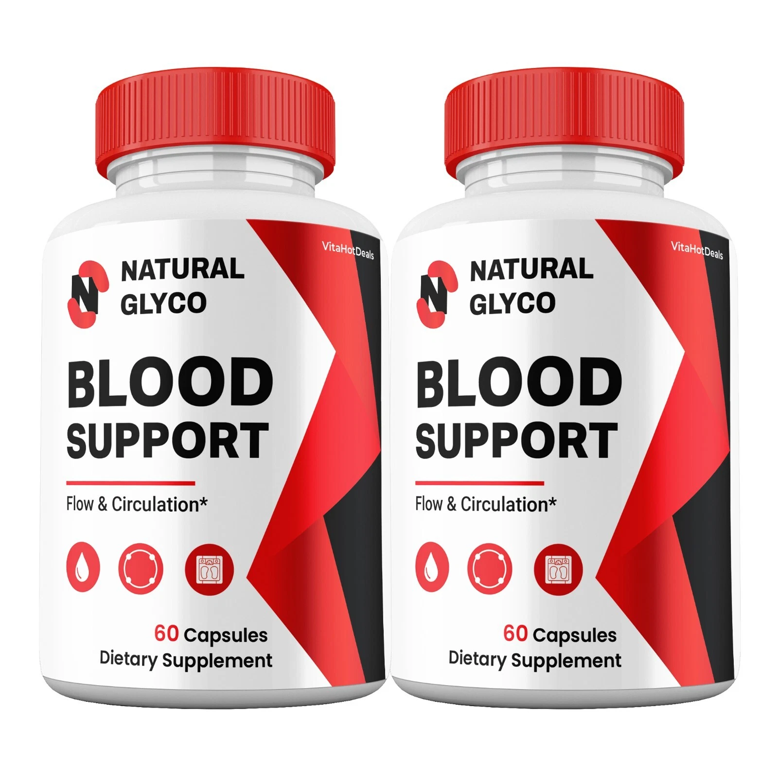 Natural Glyco Blood Support Capsules, Max Strength, NaturalGlyco Pills (2 Pack)
