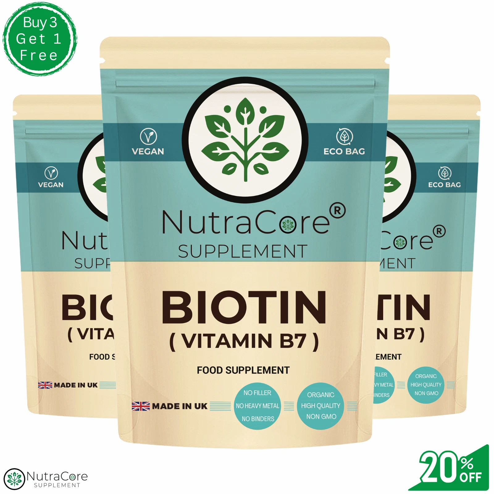 BIOTIN 12,000 mcg Capsule (Driven From Natural Seed) HEALTHY HAIR, SKIN&NAIL