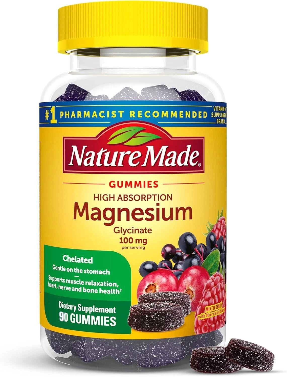 High Absorption Magnesium Glycinate 100 Mg per Serving Gummies,350 Count