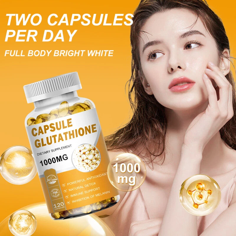 Glutathione 1000mg Capsules SKIN WHITENING Strong Antioxidant Anti UV Radiation