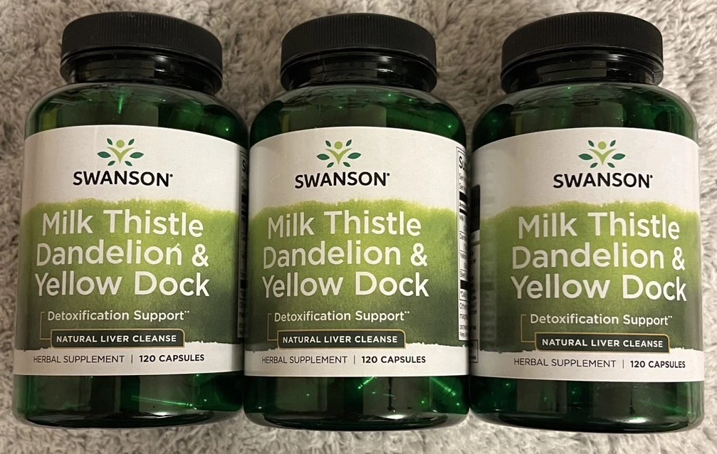 360 Caps Swanson Milk Thistle, Dandelion, Yellow Dock, Beet Root Detoxify Liver