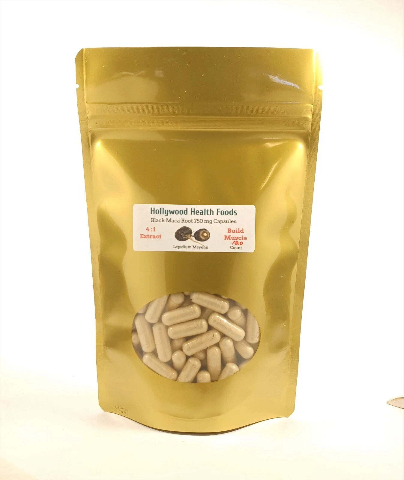 Black Maca Root Capsules 750 mg Bodybuilding Natural Muscle Strength Support