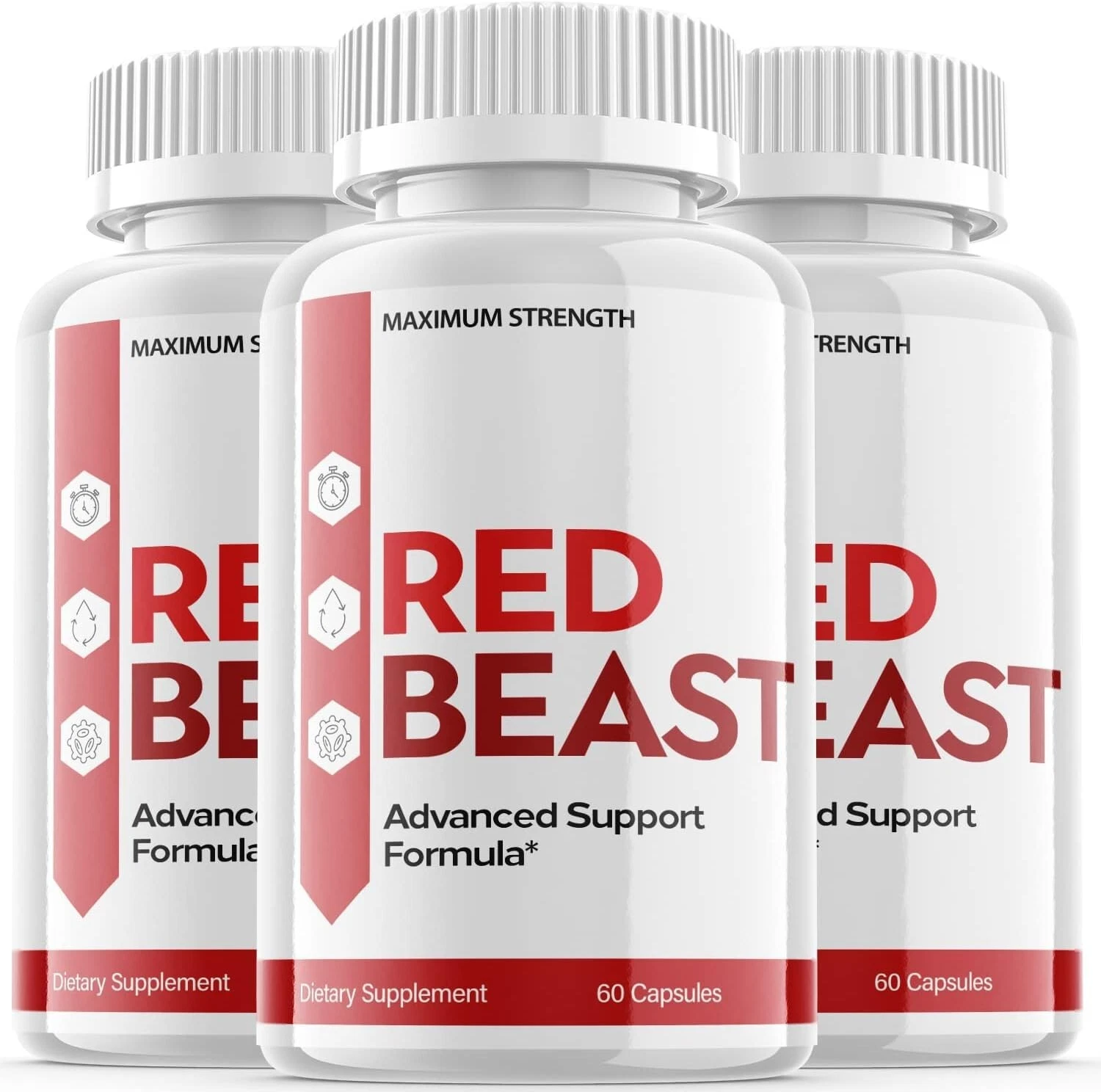 3 Pack - Red Beast Supplement Pills - Supports Blood Sugar, Glucose, Metabolism