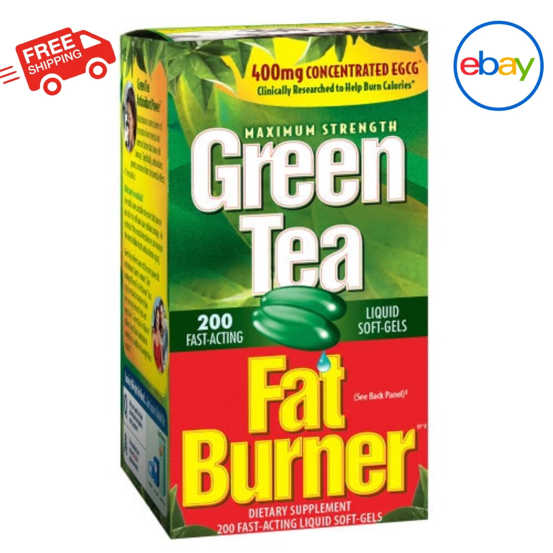 Green Tea Fat Burner 200 Softgels EGCG 400mg Weight Loss Supplement OTC