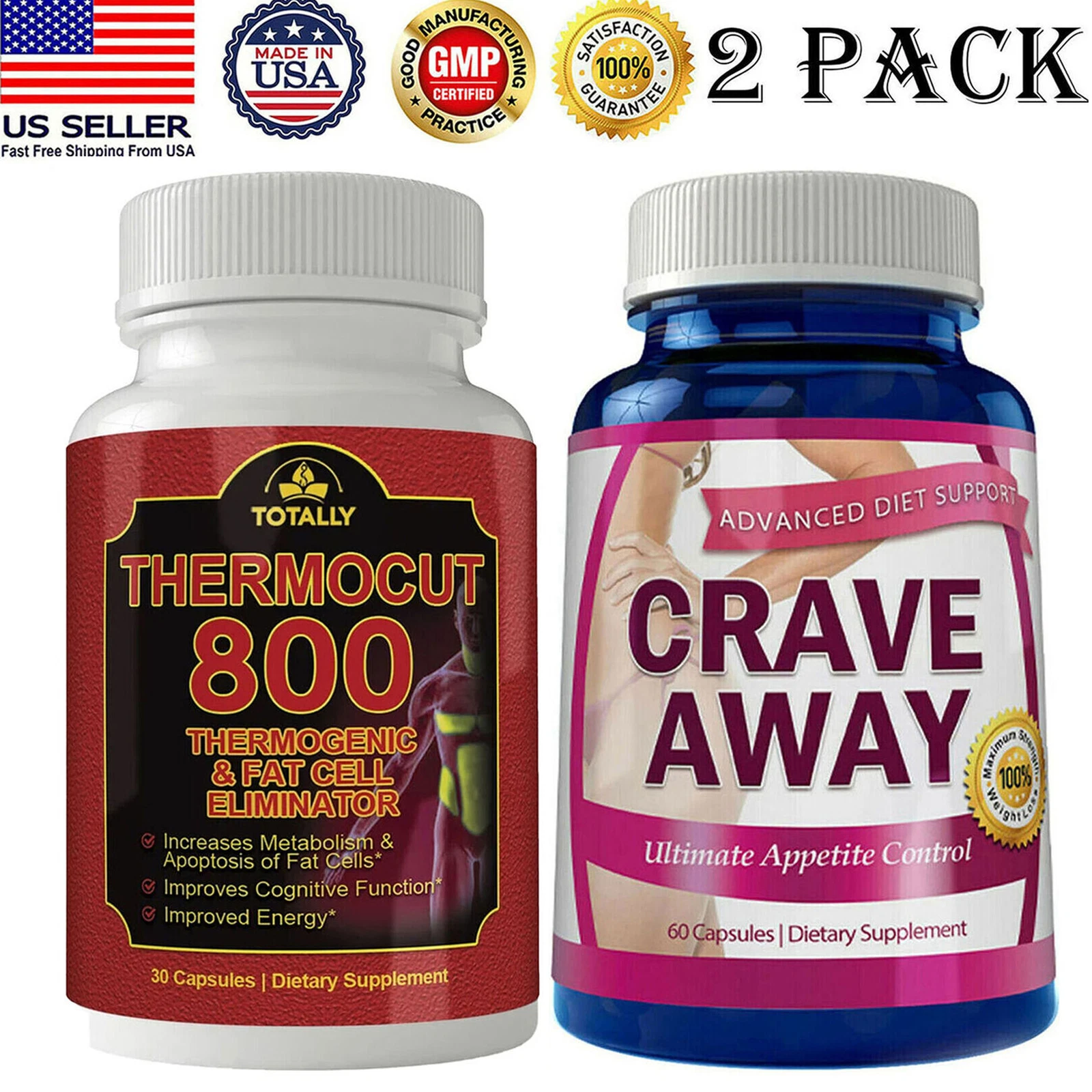 Thermogenic Fat Burner Pills Crave Away Appetite Control Weight Loss Supplements