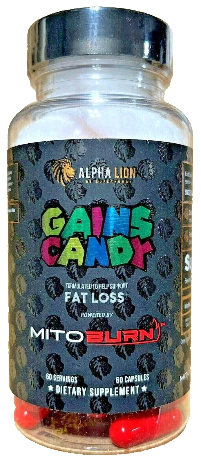 Alpha Lion Gains Candy Fat Loss Mitoburn Weight Loss Capsules 60 Capsules New