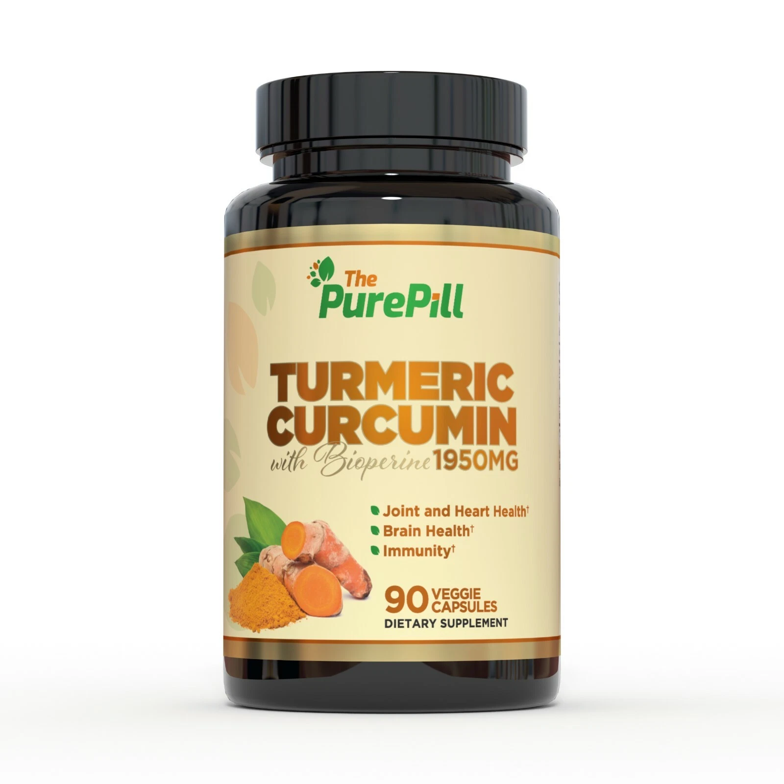 Turmeric Curcumin with Bioperine, 90 count The Pure Pill Brand, made in USA