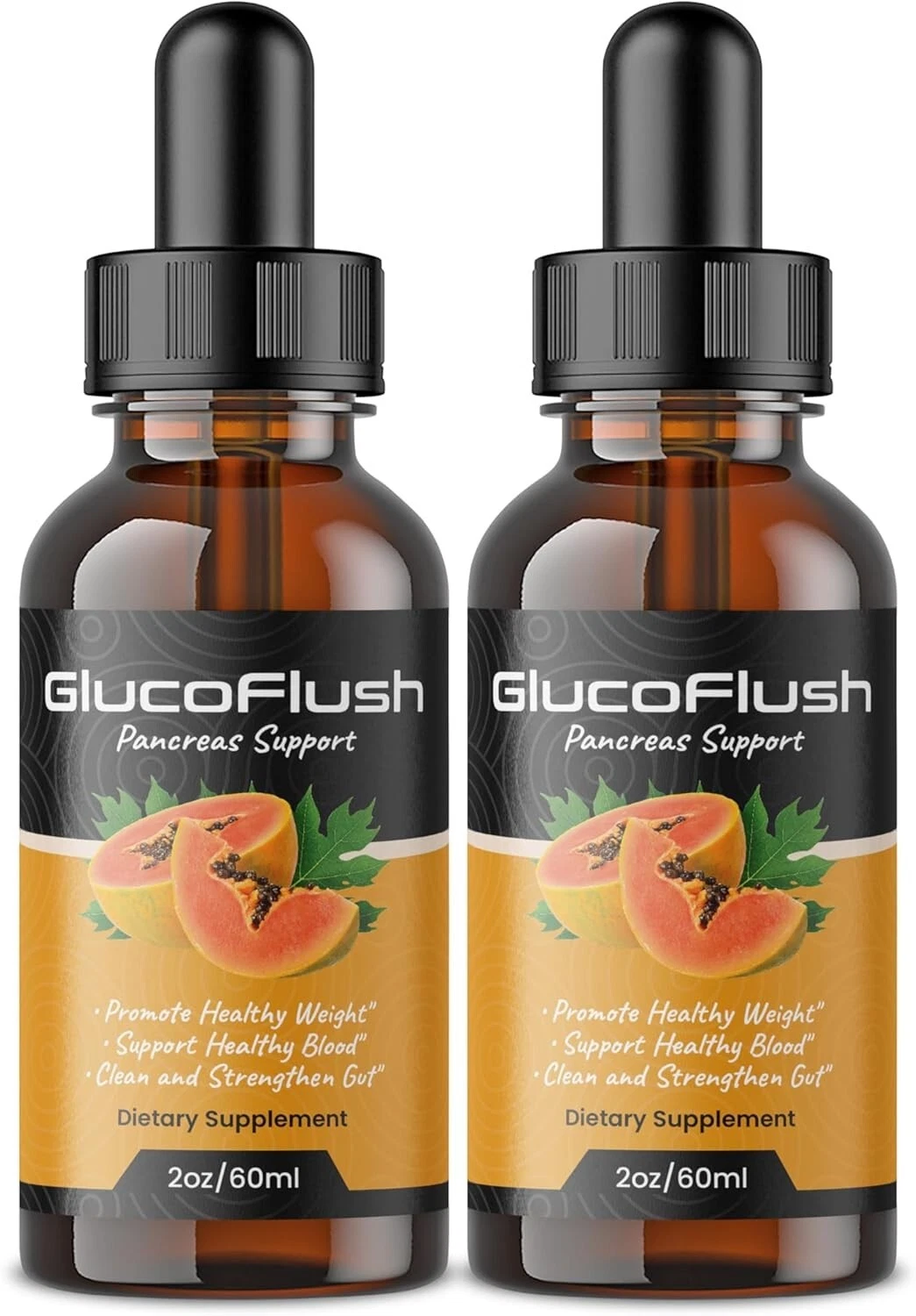 GlucoFlush Pancreas Support Promote Healthy Weight Supplements Serum - (2-Pack)