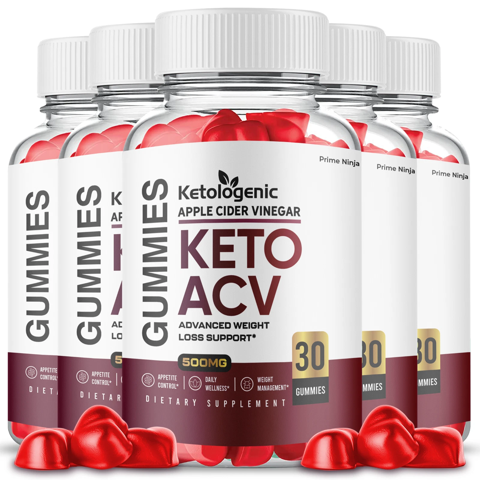 Ketologenic Keto ACV Gummies, Max Strength Dietary Supplement Formula (5 Pack)