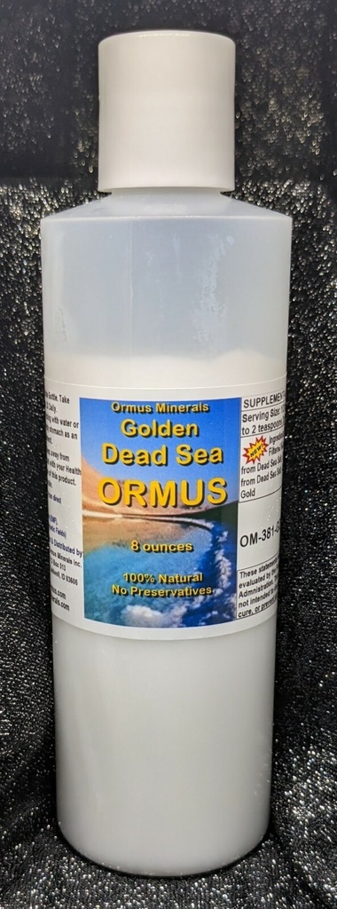Golden Dead Sea Ormus Mental Health Pain Relief Skin Support Immunity 8oz