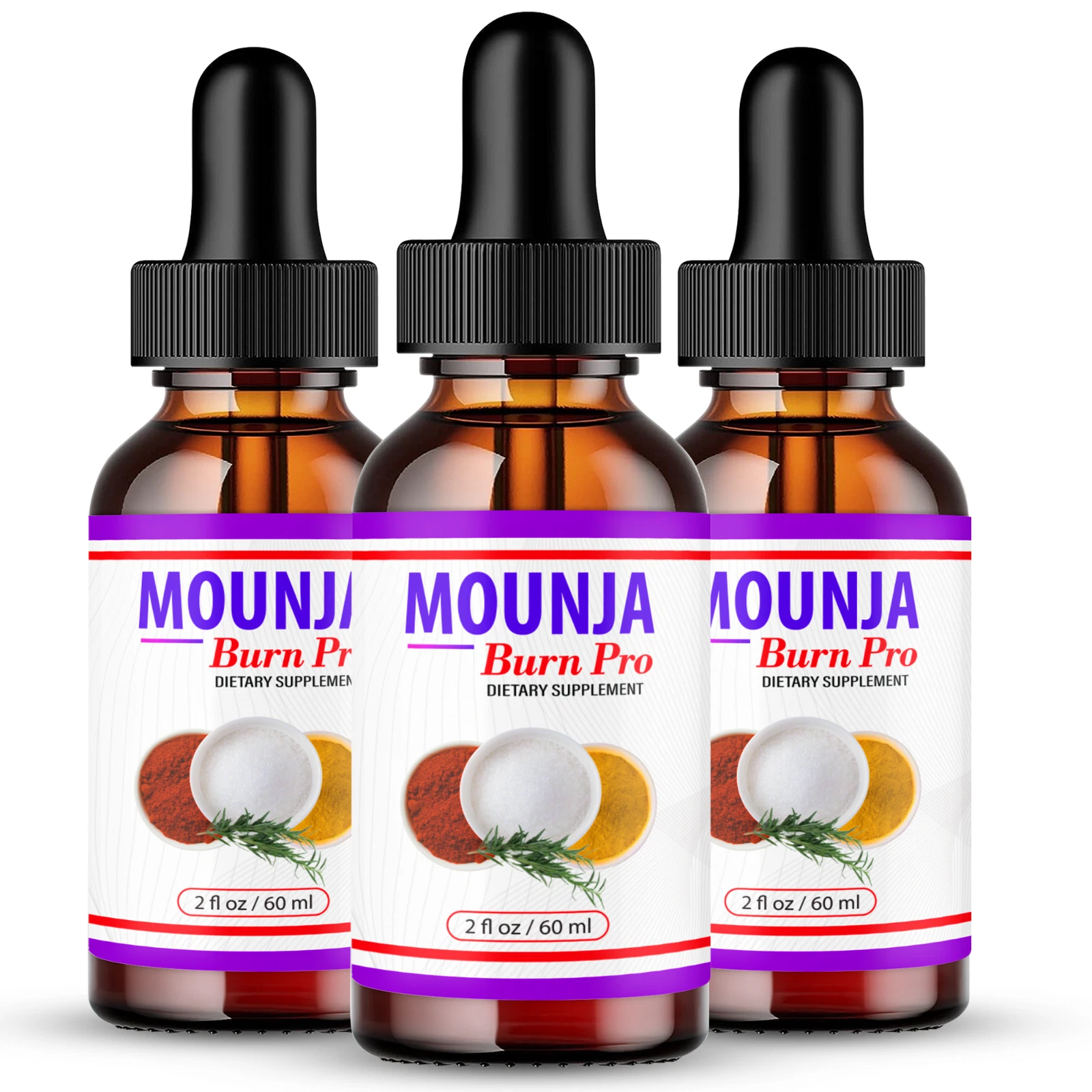 Mounja Burn Pro Drops - Official Liquid Drops Supplement (3 Pack)