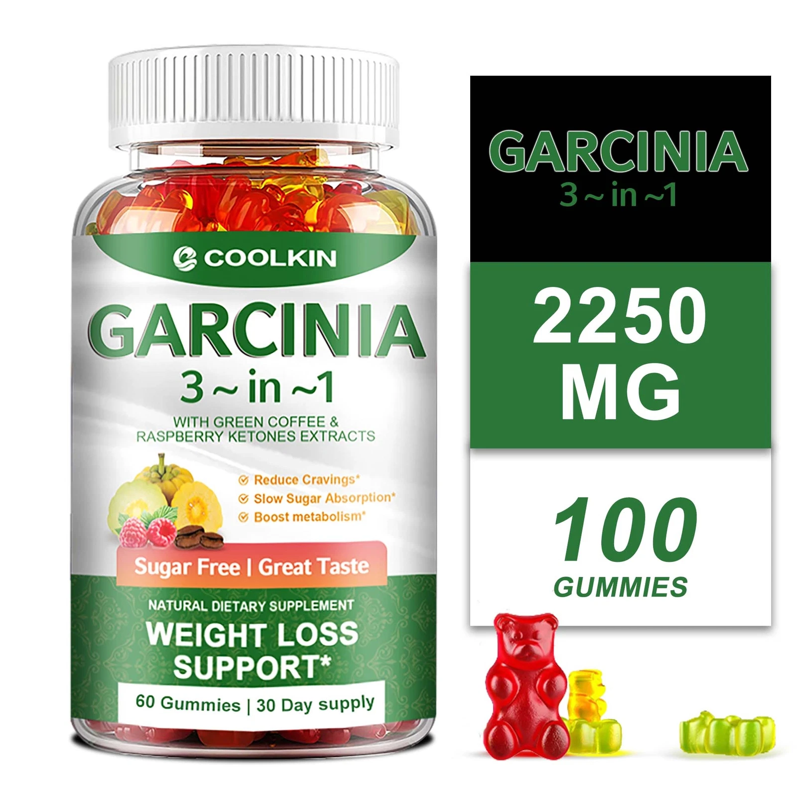 Garcinia Gummies-Natural Weight Loss Supplement,Increase Metabolism, Fat Burning