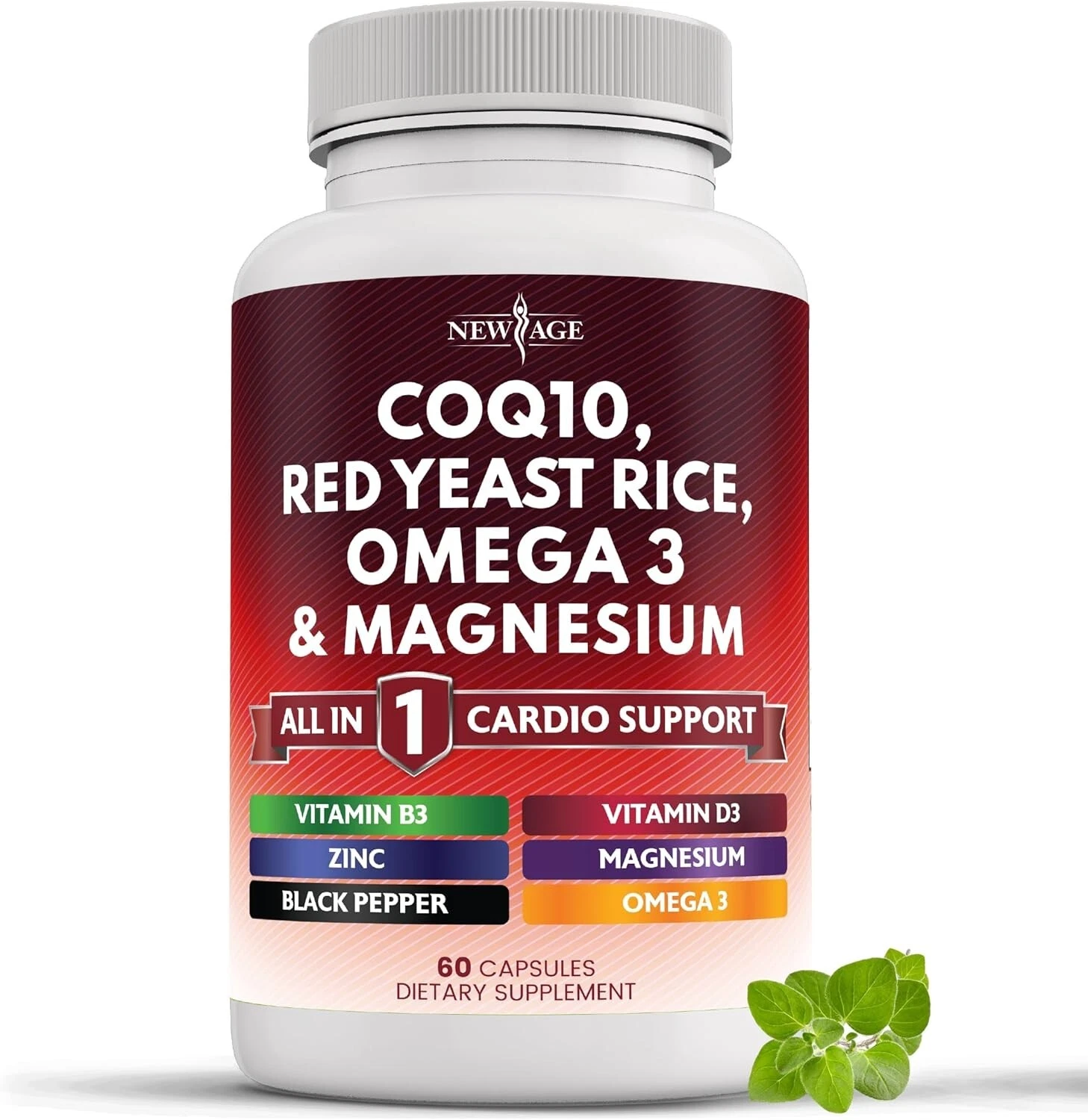 COQ10 200mg Red Yeast Rice, Omega 3, Magnesium Complex, Zinc Vitamin K2 D3
