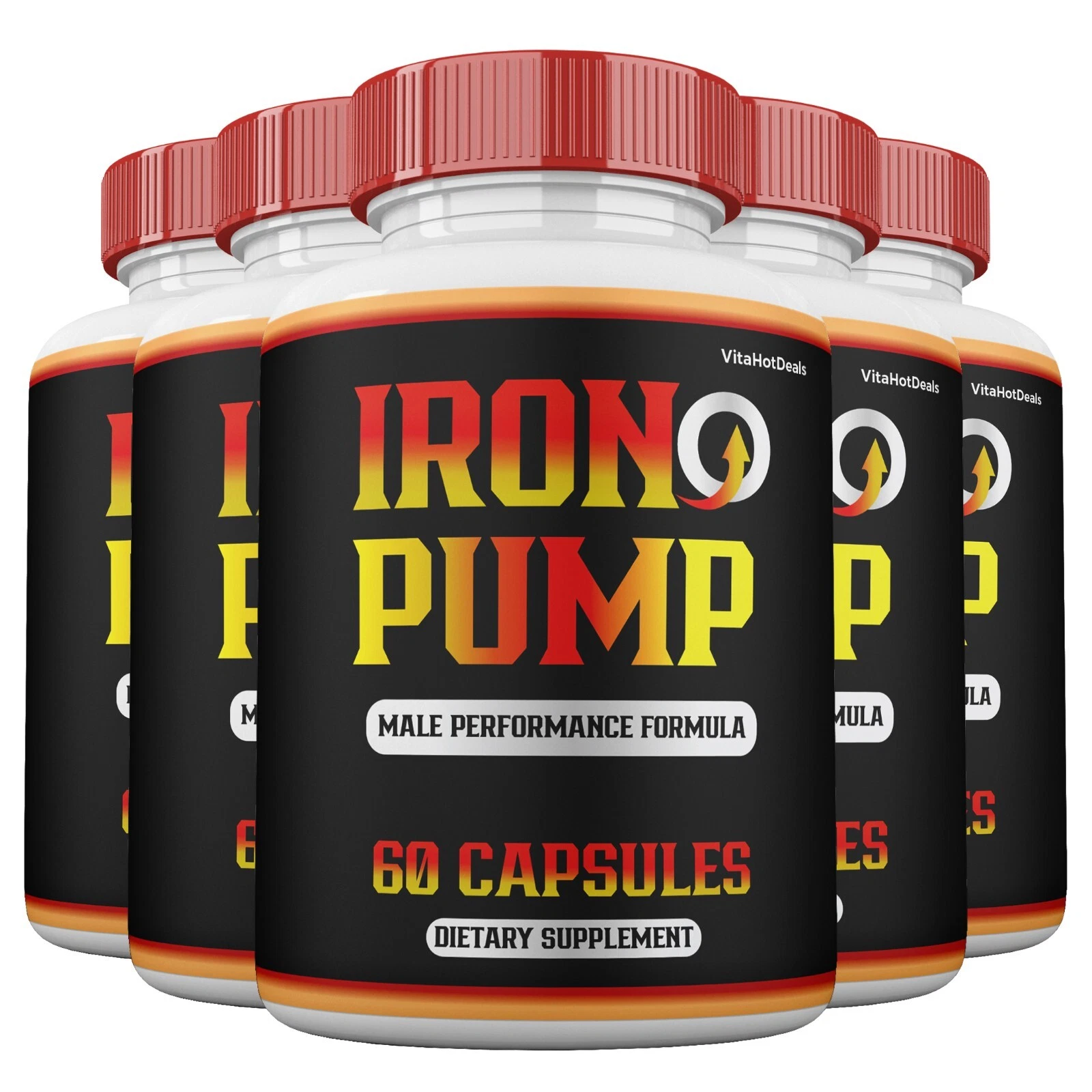 Iron Pump Capsules, Iron Pump Pills, Iron Pump for Men, Male Health (5 Pack)