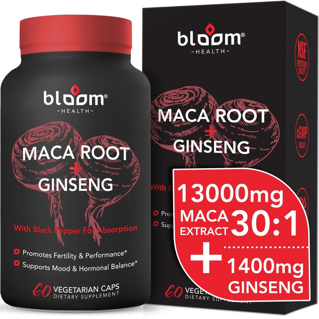 Maca + Ginseng Highest Potency Available 14,400mg Supports Desire Stamina - 60CT